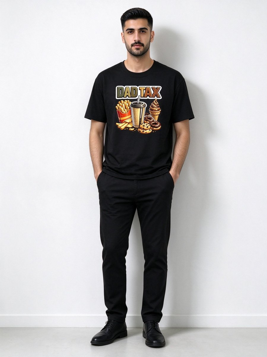 Men Black Dad Tax Graphic T-Shirt