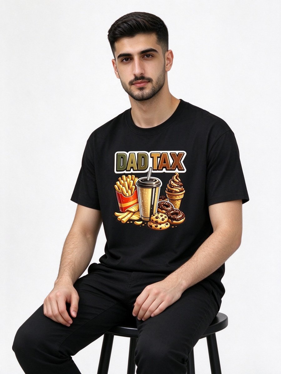 Men Black Dad Tax Graphic T-Shirt