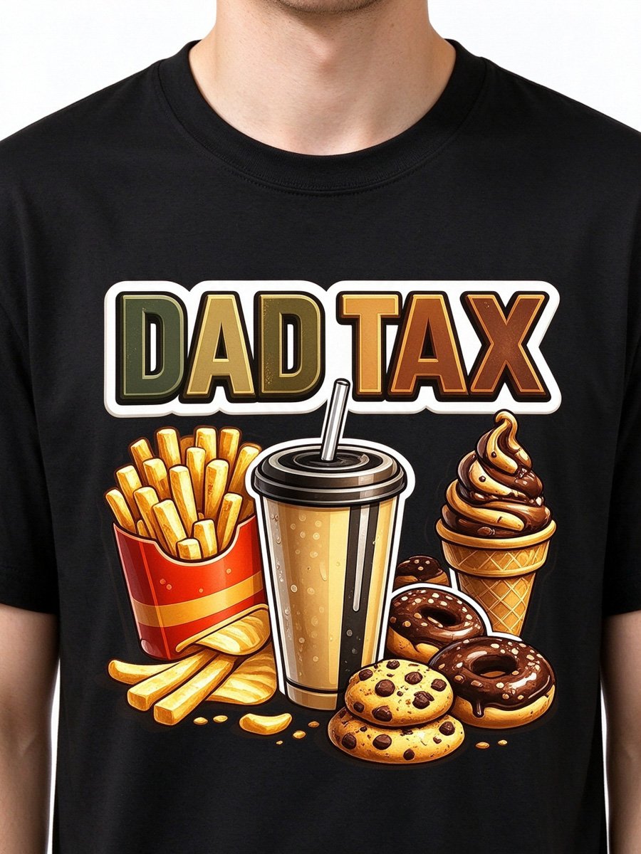 Men Black Dad Tax Graphic T-Shirt