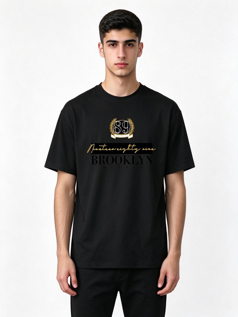 Men Black Graphic T-Shirt