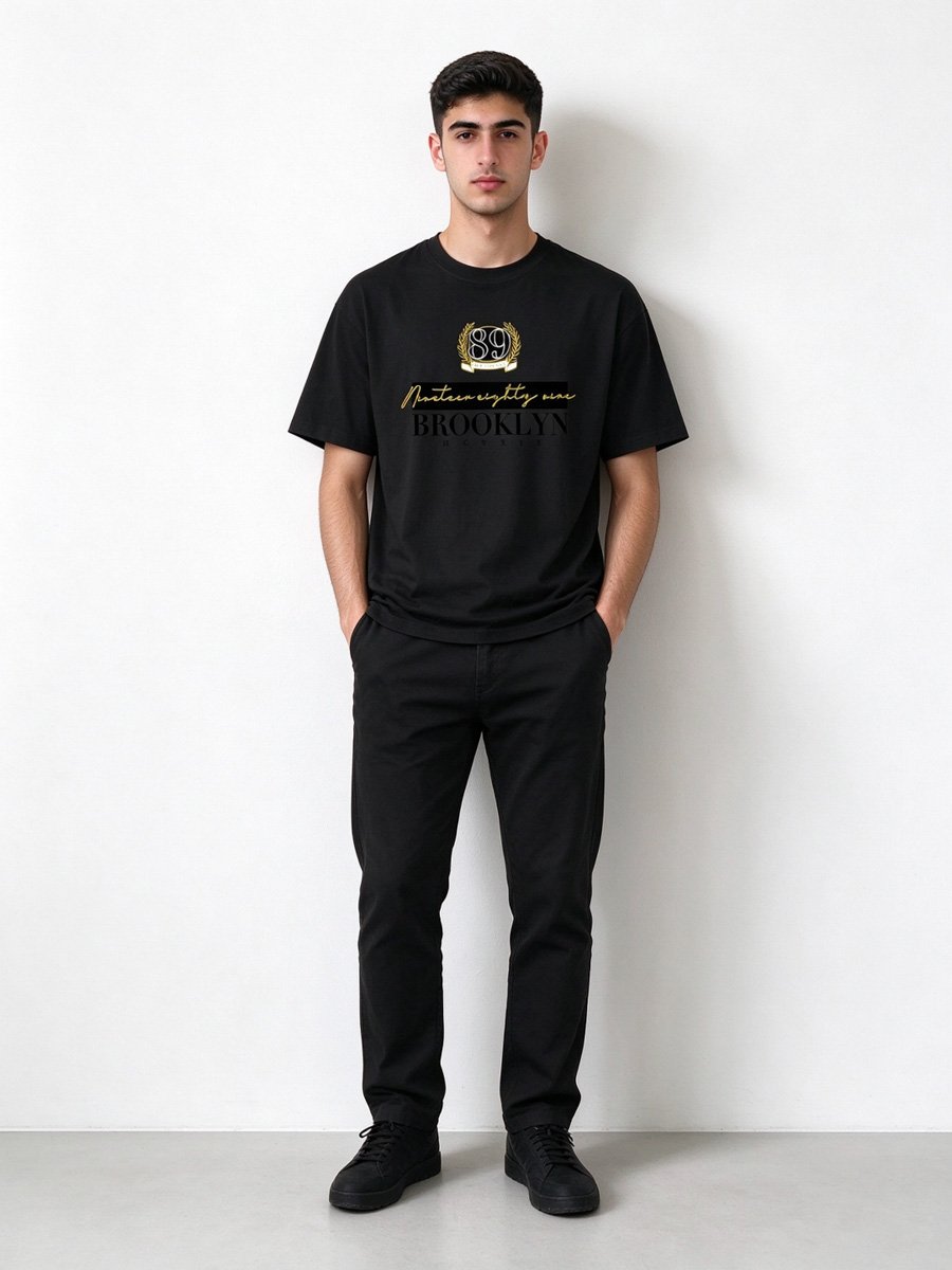 Men Black Graphic T-Shirt