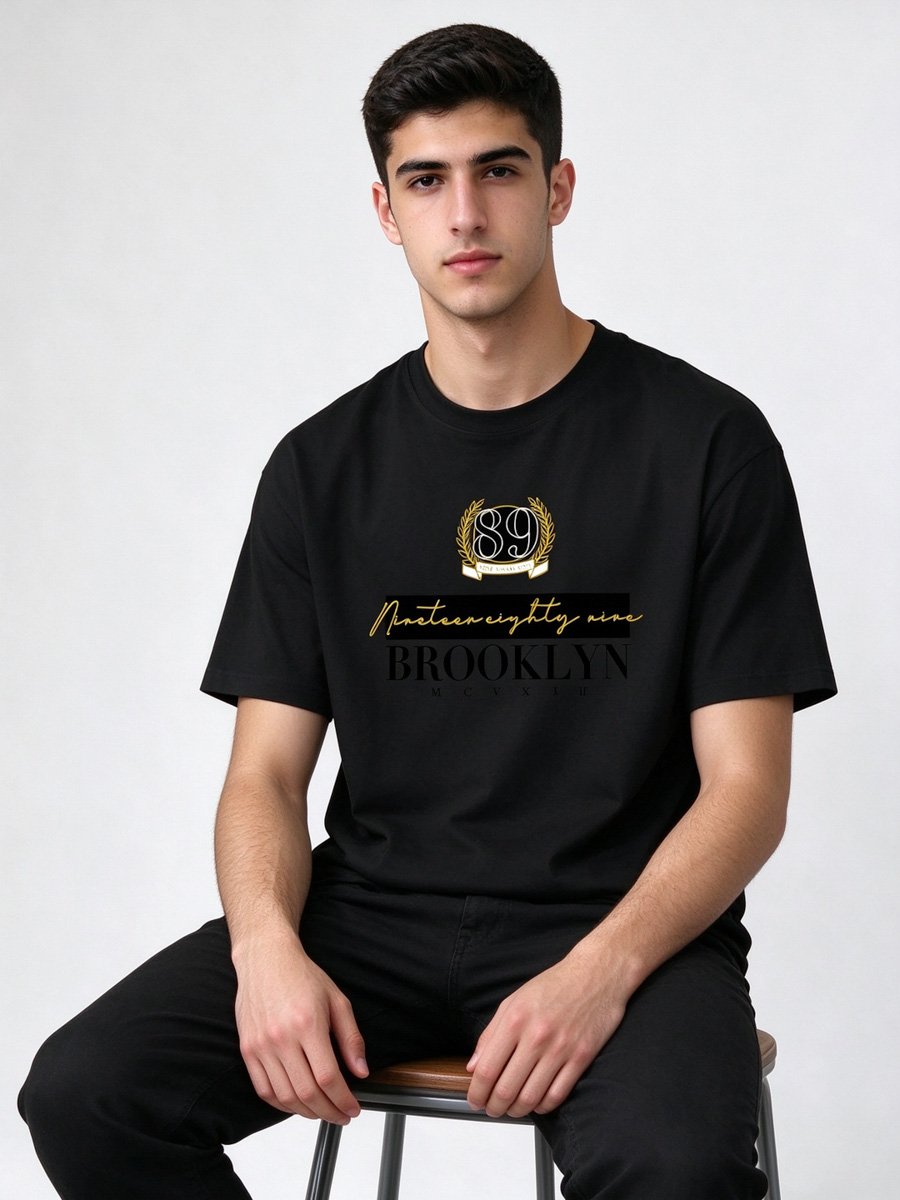 Men Black Graphic T-Shirt