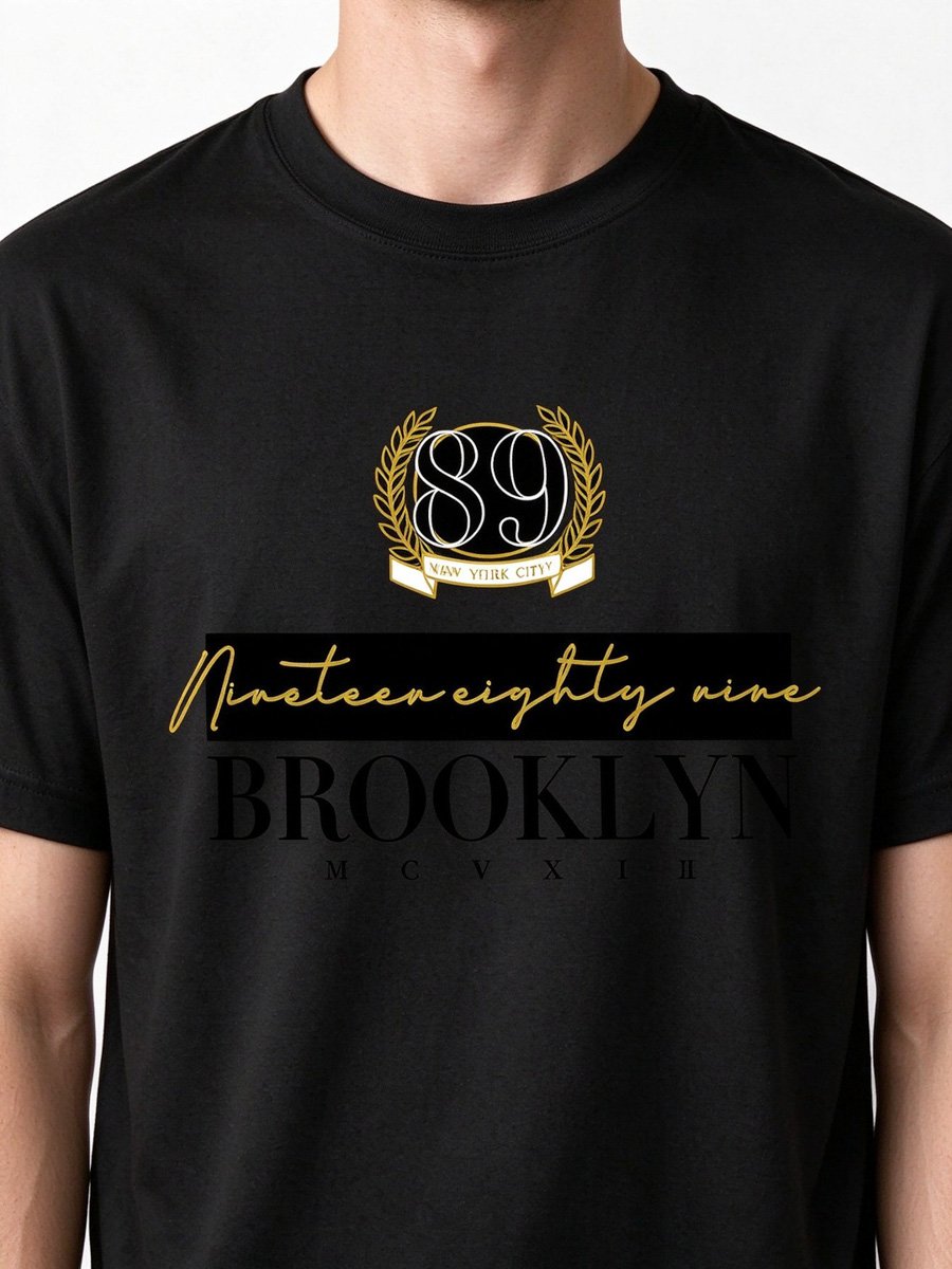 Men Black Graphic T-Shirt