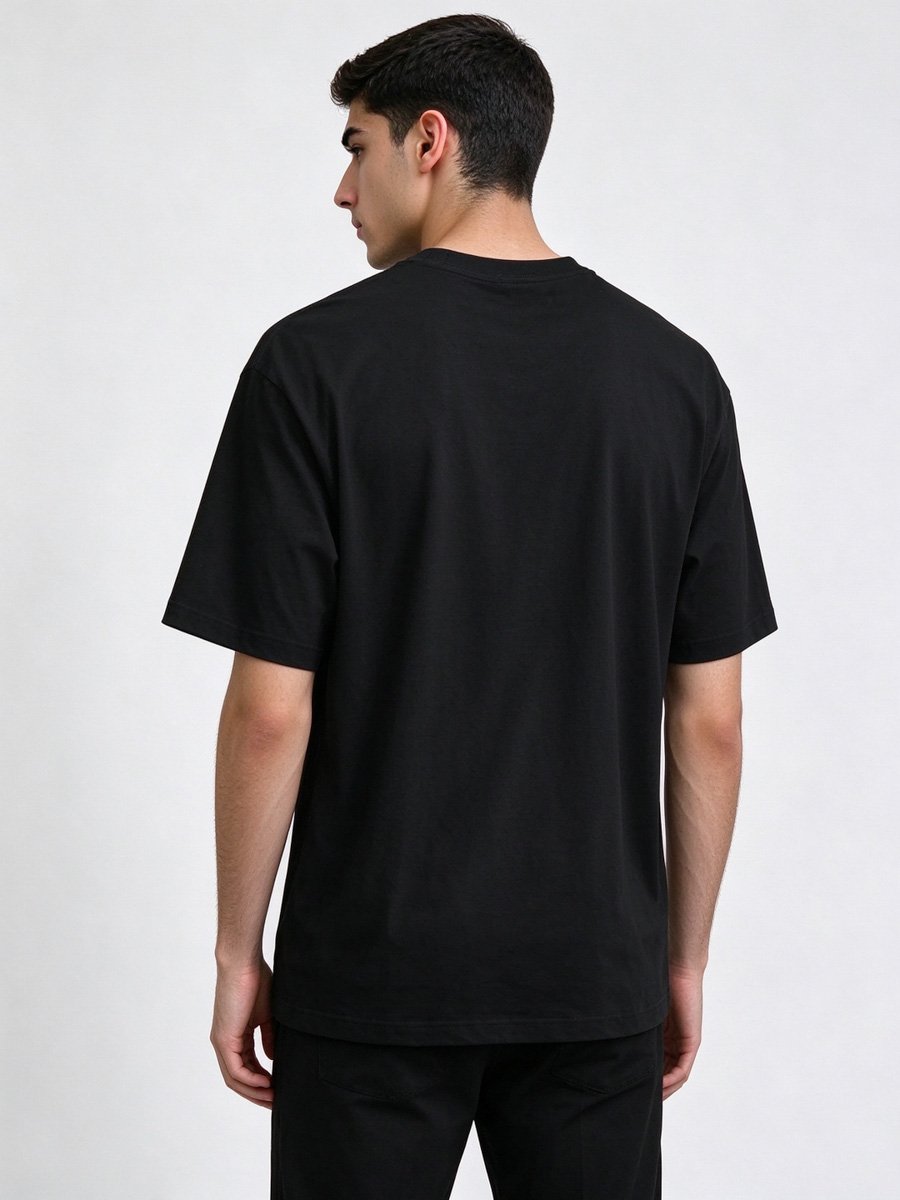 Men Black Graphic T-Shirt
