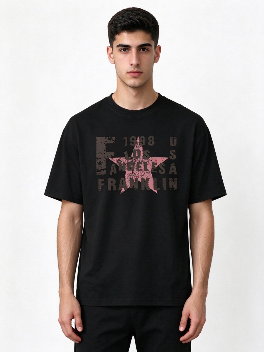 Men Black Graphic T-Shirt