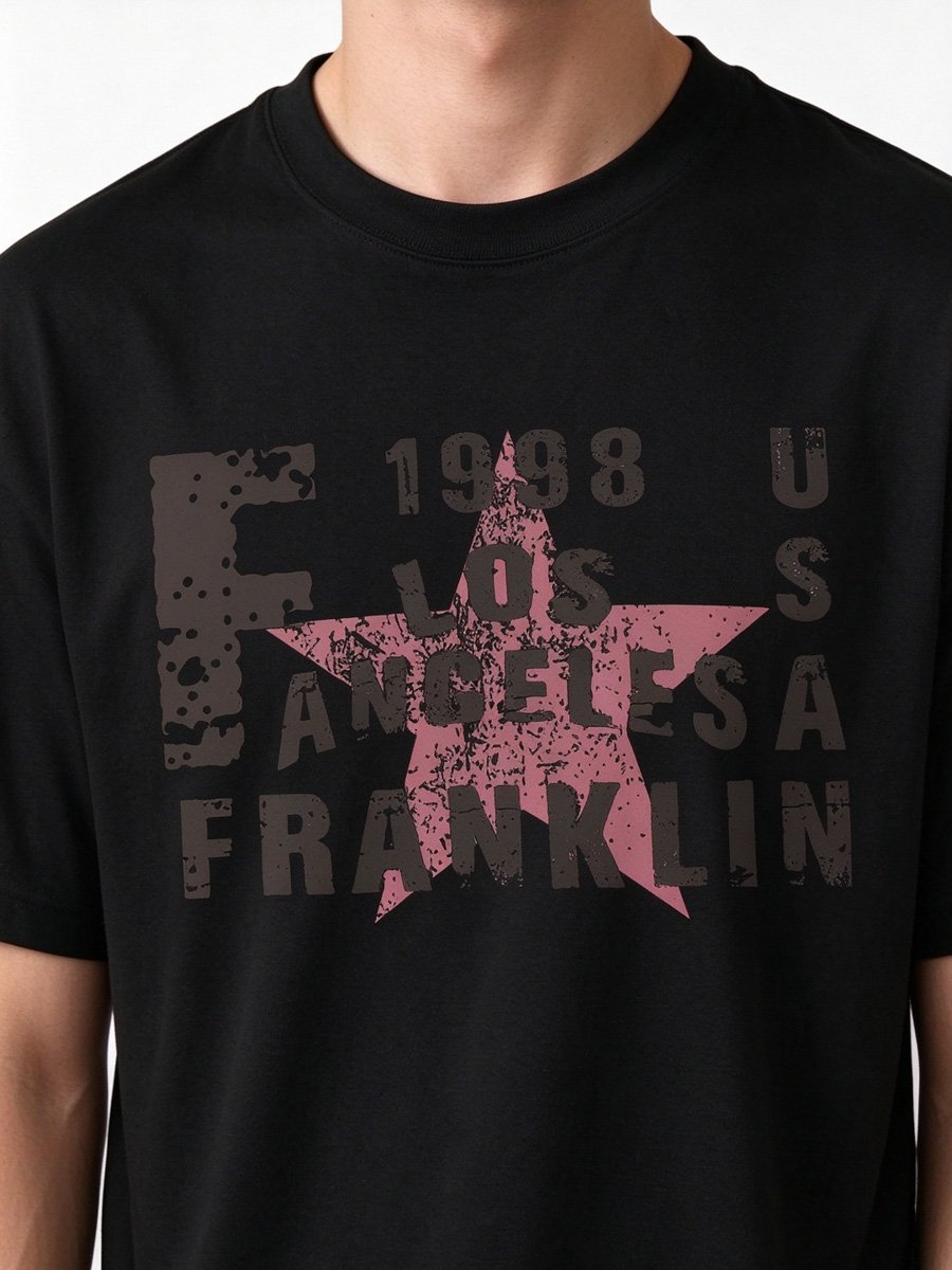 Men Black Graphic T-Shirt