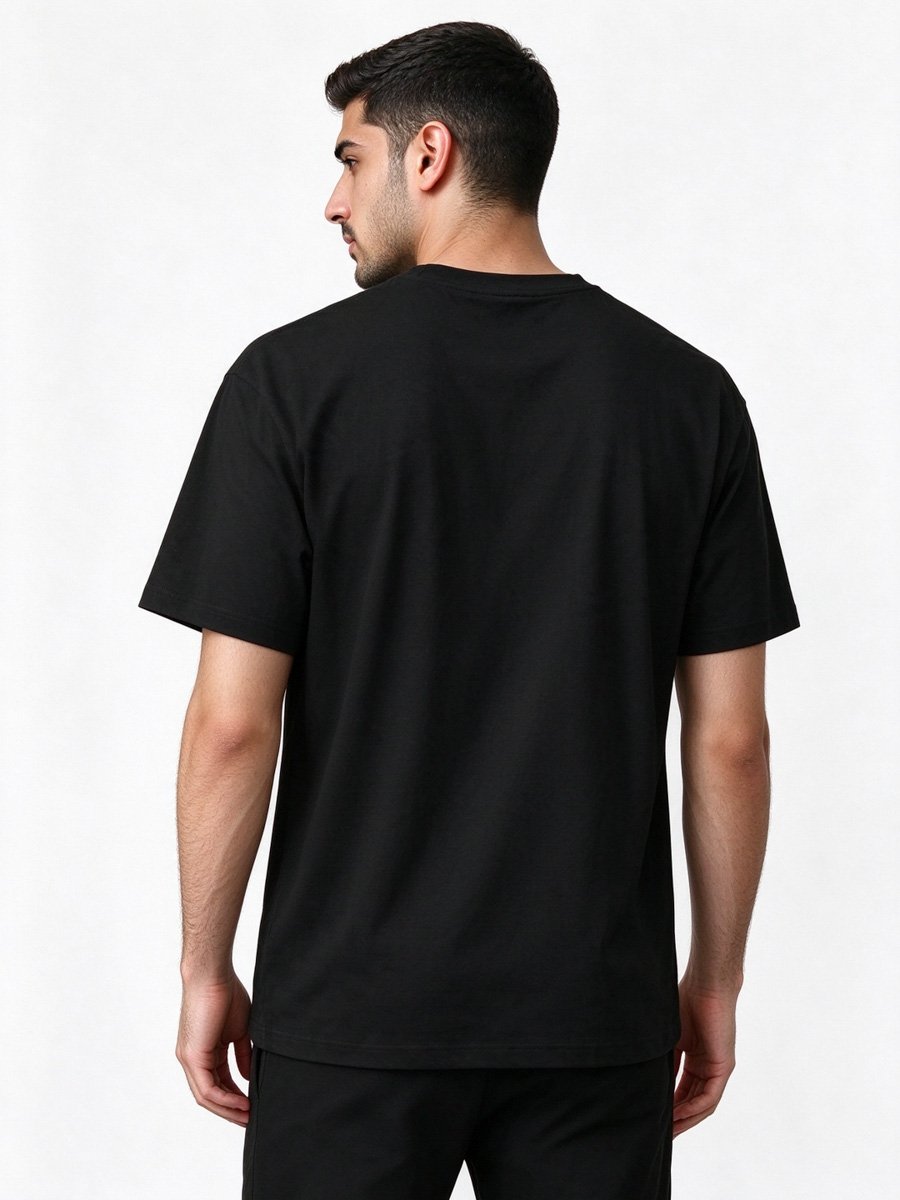 Men Black Graphic Adventure T-Shirt