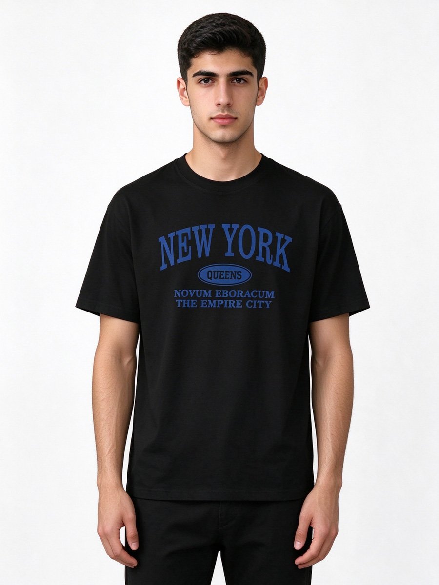 Men Black New York Graphic T-Shirt