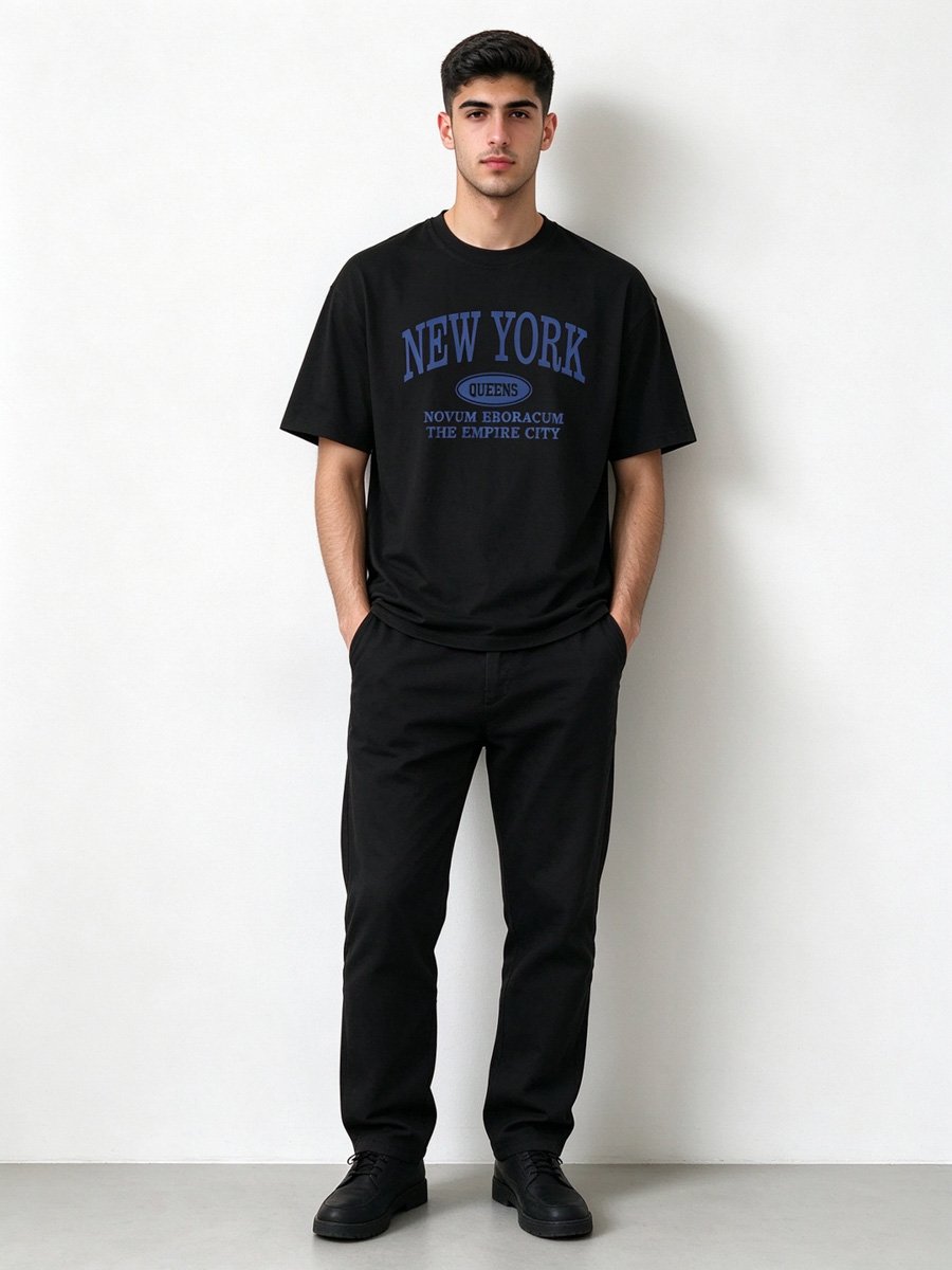 Men Black New York Graphic T-Shirt