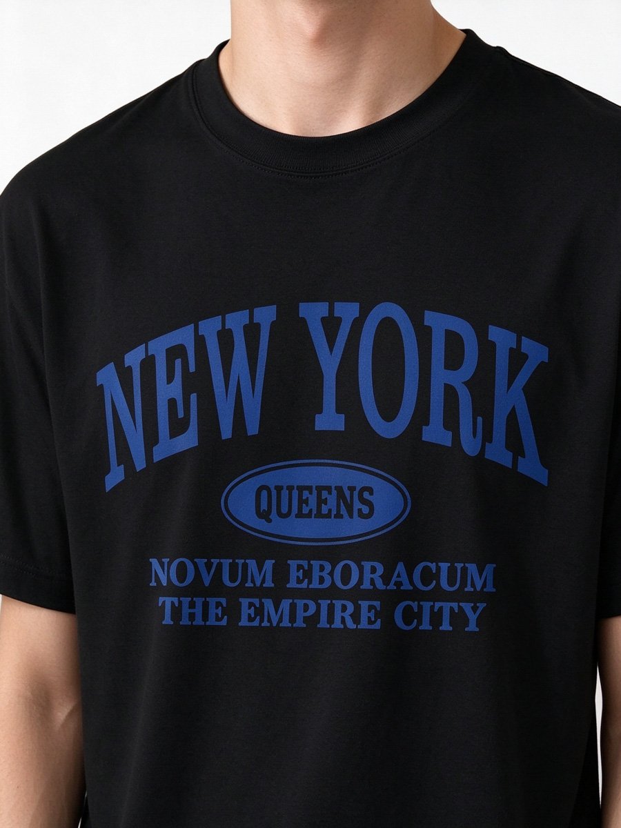 Men Black New York Graphic T-Shirt