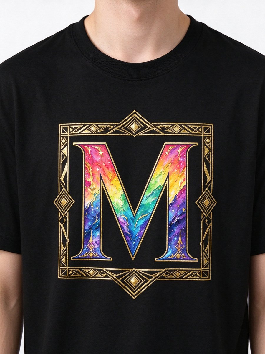 Men Black Galaxy Wolf T-Shirt