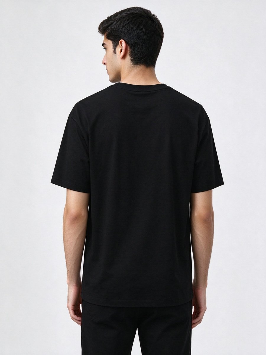 Men Black Galaxy Wolf T-Shirt