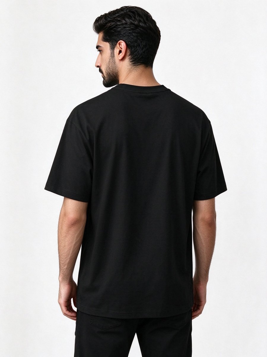 Men Black Graphic T-Shirt