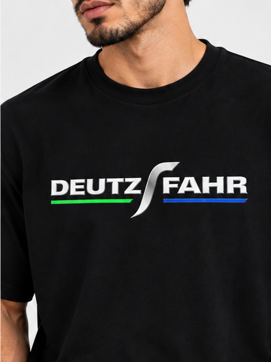 Men Black Knitted Graphic T-Shirt
