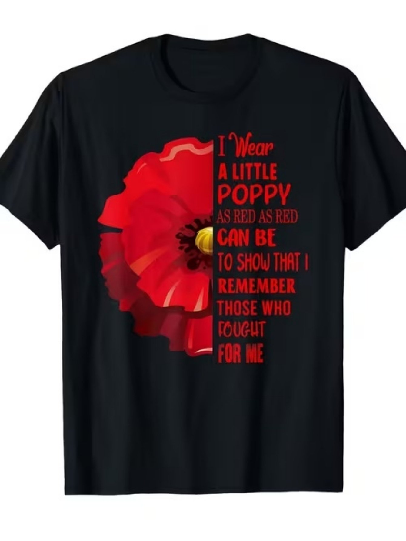 Black Graphic Round Neck Regular T-Shirt