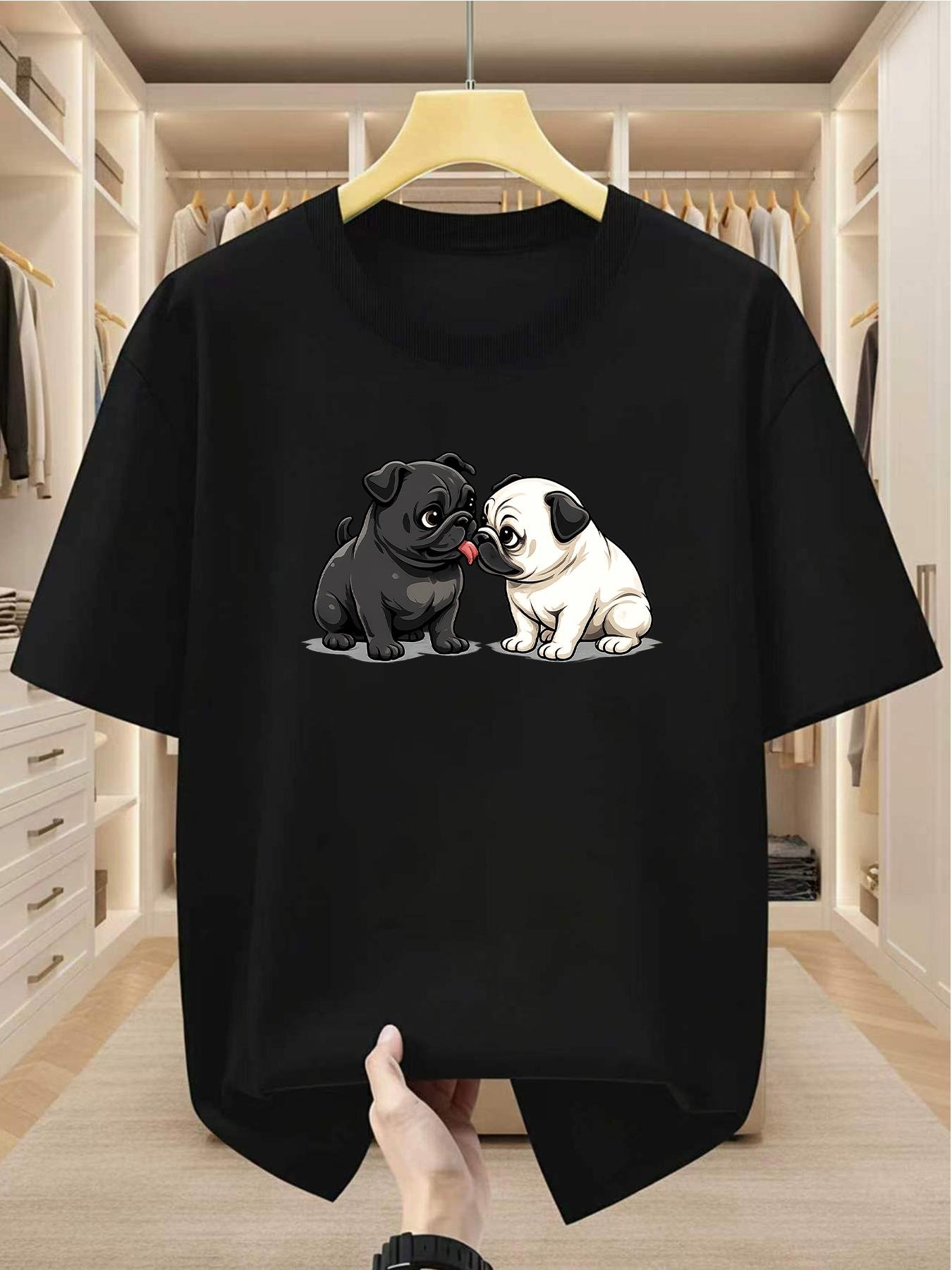 Black Graphic Round Neck Regular T-Shirt