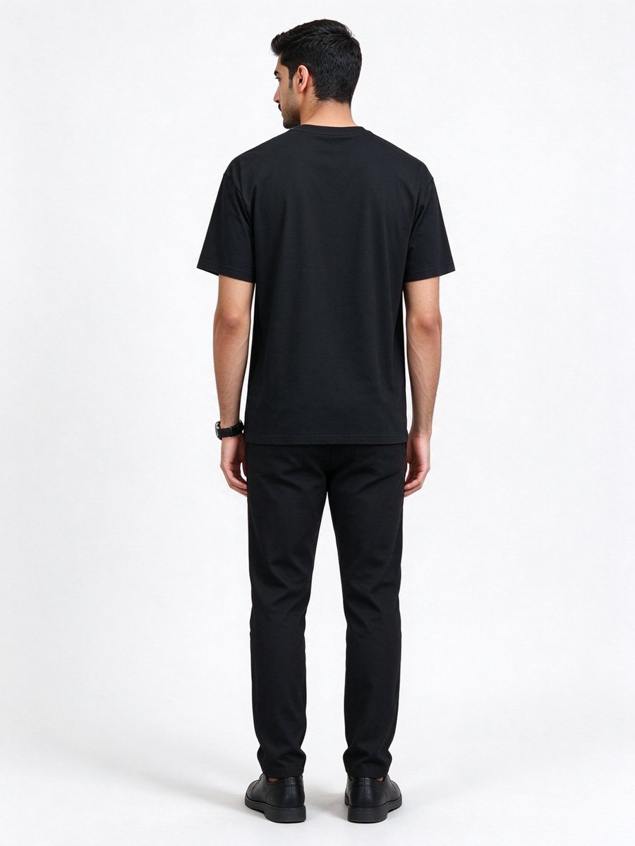 Men Black Cotton Beethoven Moonlight Sonata Graphic T-Shirt