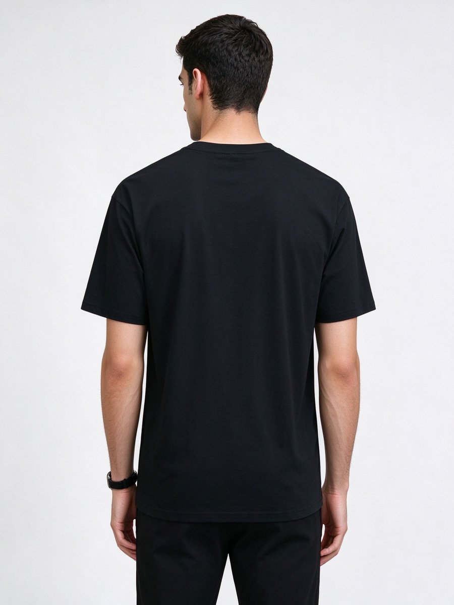 Men Black Beethoven Graphic T-Shirt