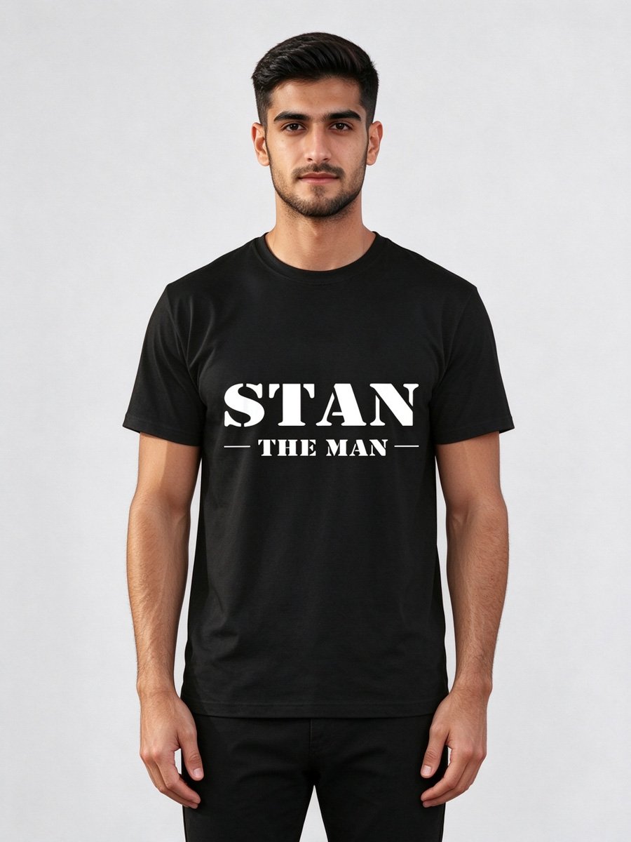Men Black Cotton Graphic T-Shirt