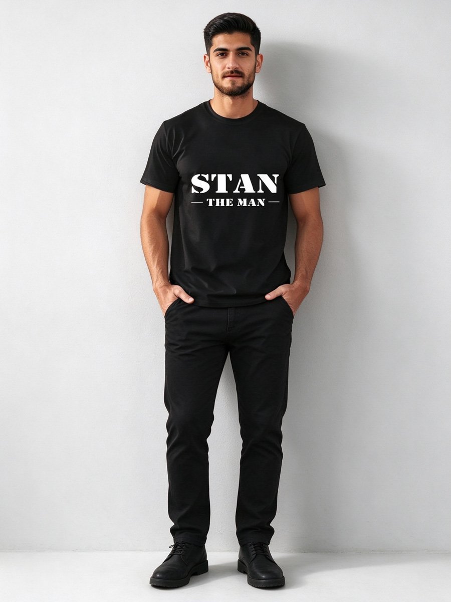 Men Black Cotton Graphic T-Shirt
