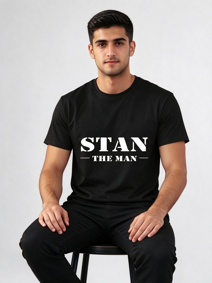 Men Black Cotton Graphic T-Shirt