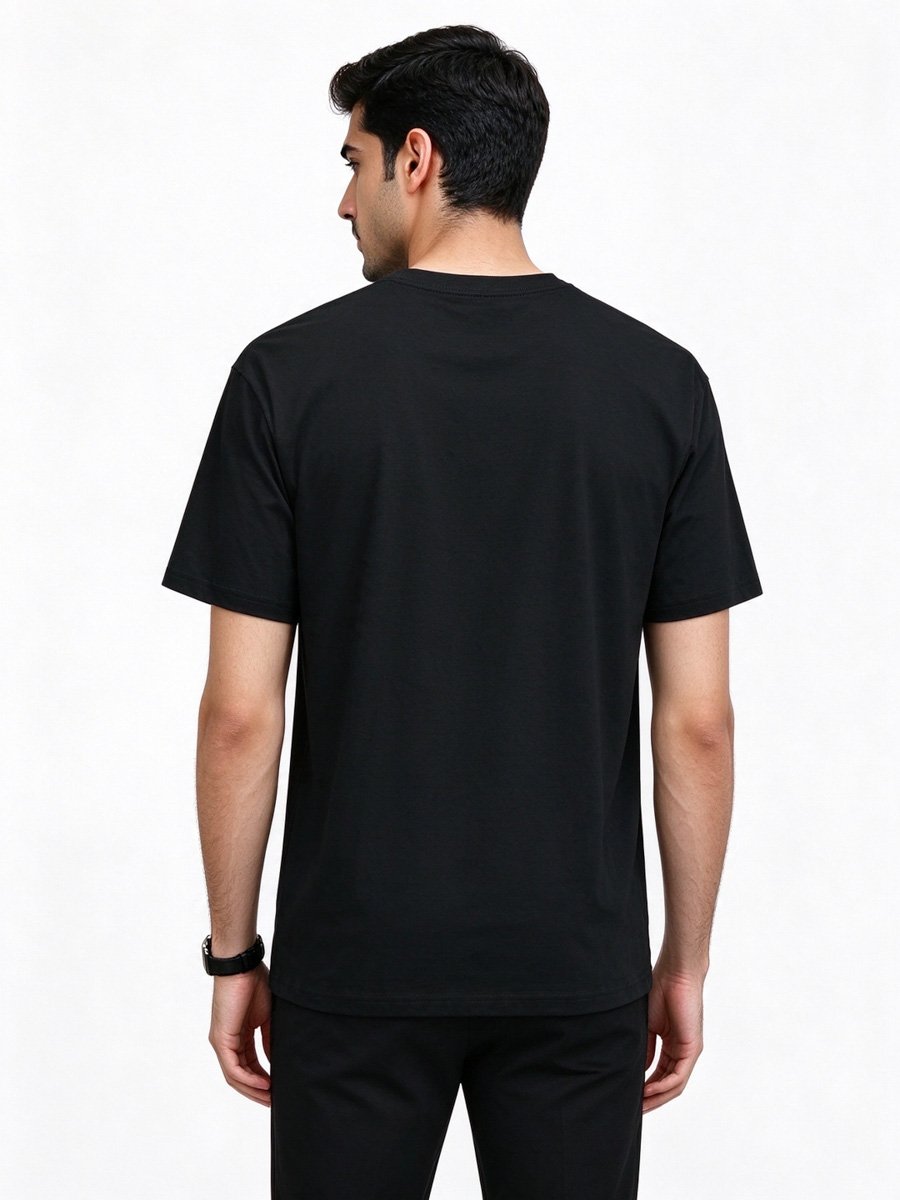 Men Black Rock n Roll Forever Cotton T-Shirt