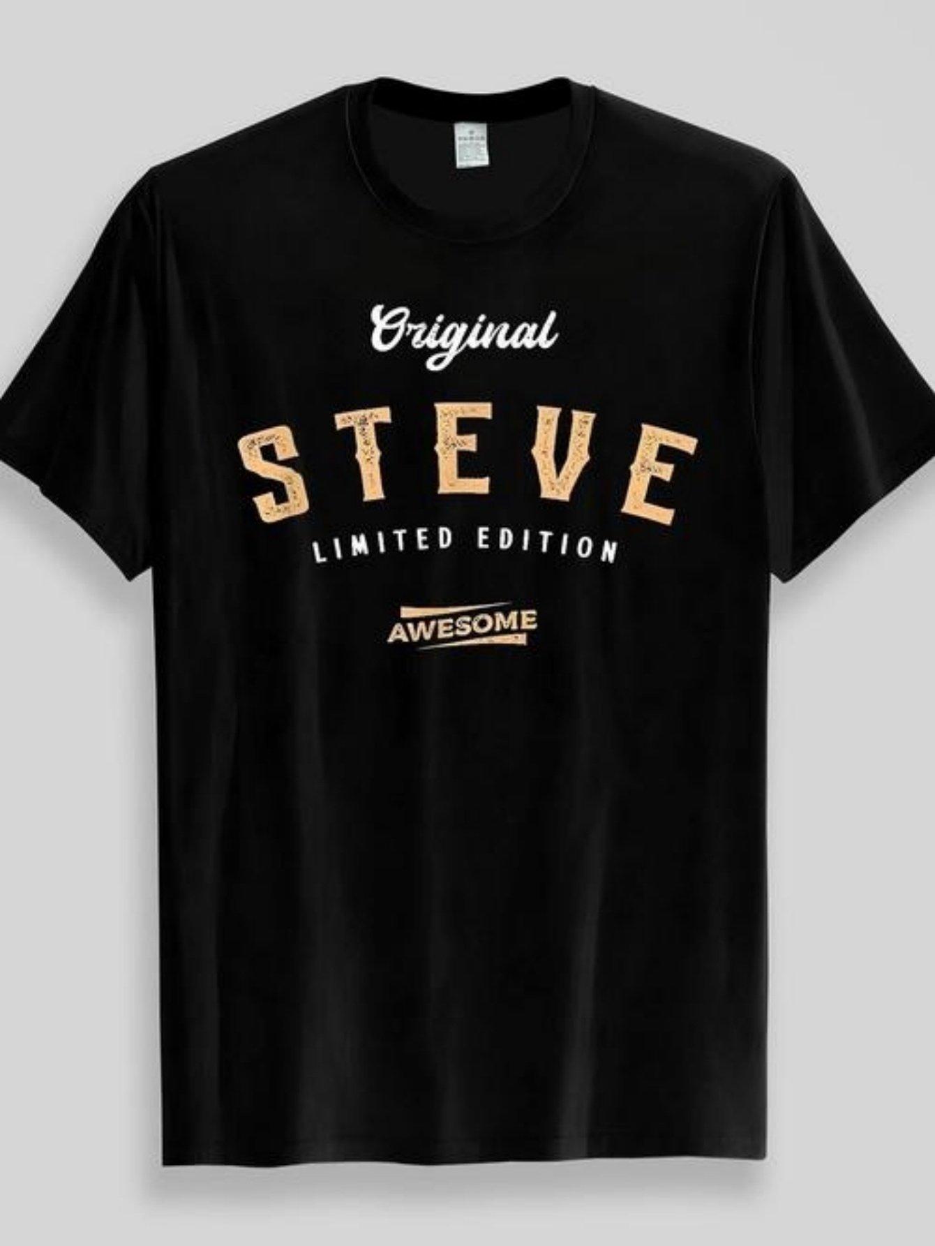 Black Graphic Round Neck Regular T-Shirt