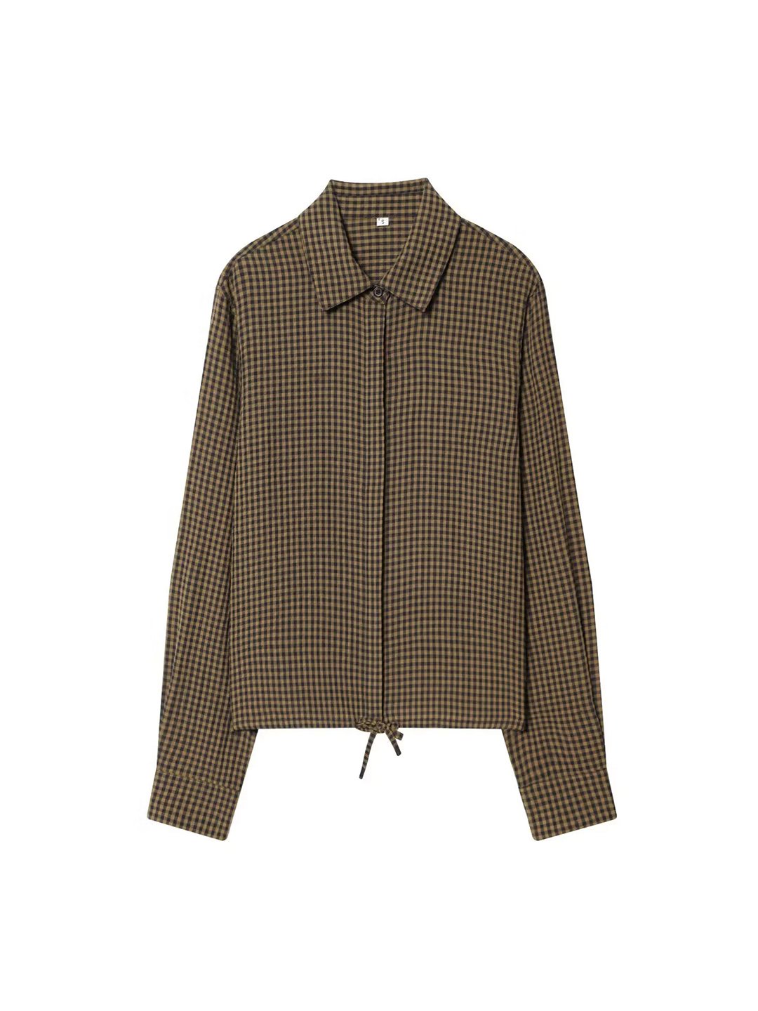 Womens Plaid Long Sleeve Button-Up Shirt
