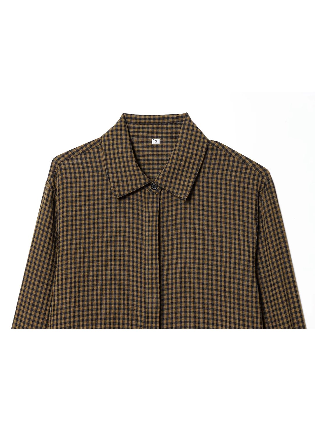 Womens Plaid Long Sleeve Button-Up Shirt