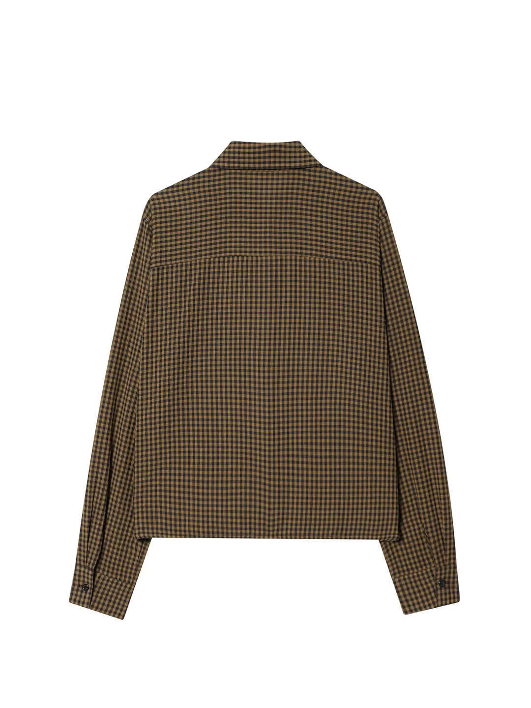 Womens Plaid Long Sleeve Button-Up Shirt