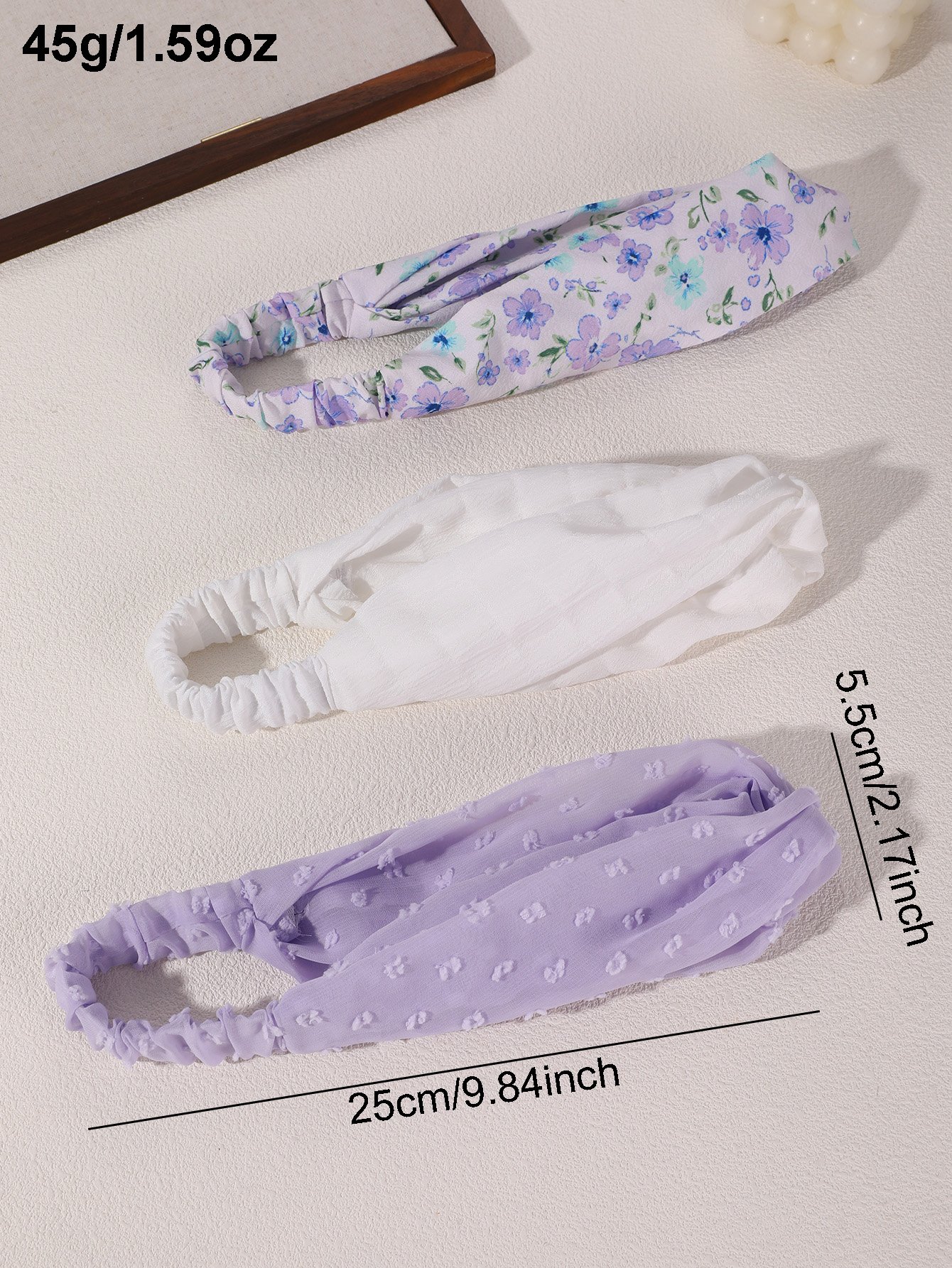 Floral and Solid Twisted Headband Set 3-Pack
