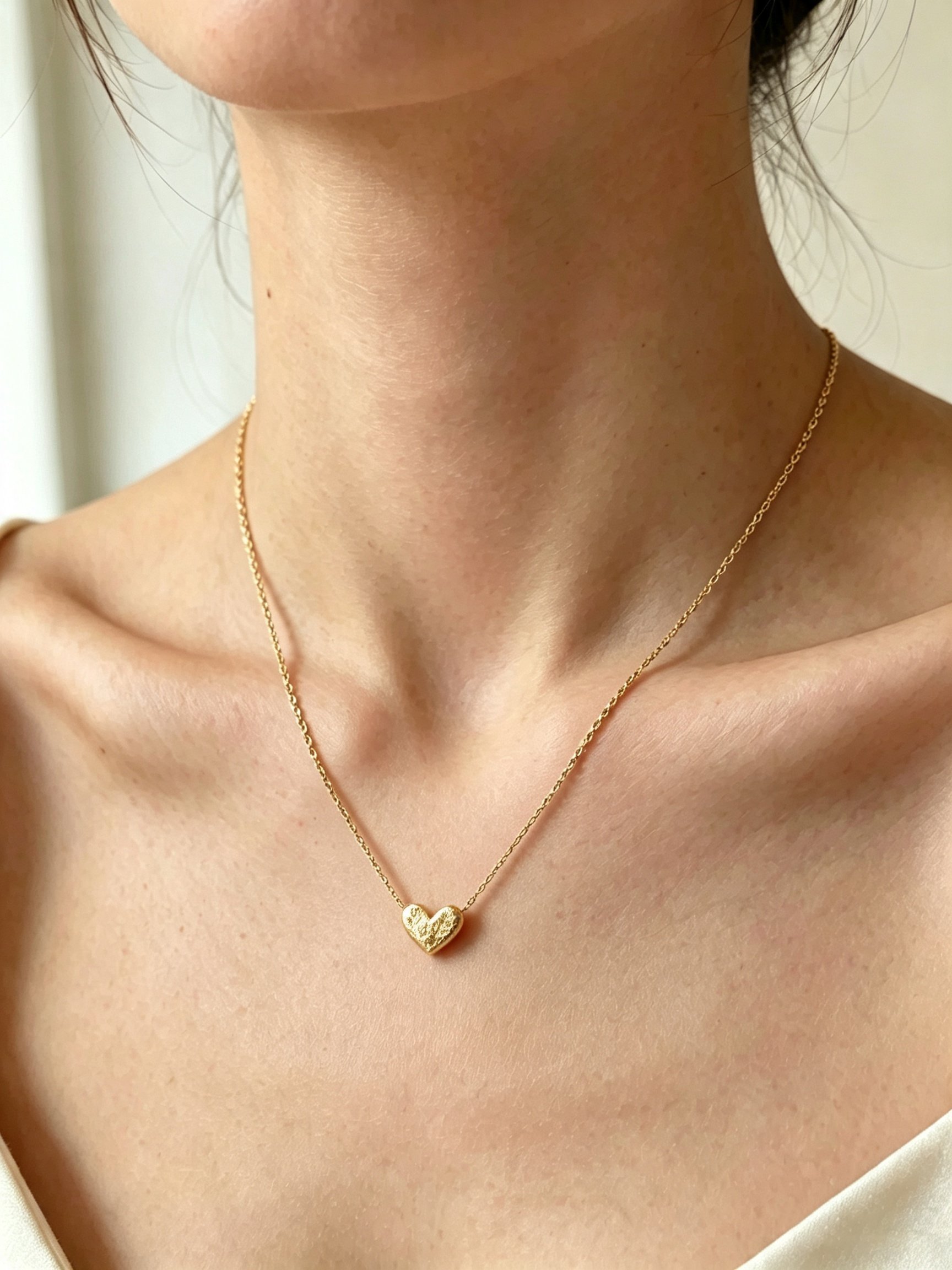 Gold Texture Pendant Necklace