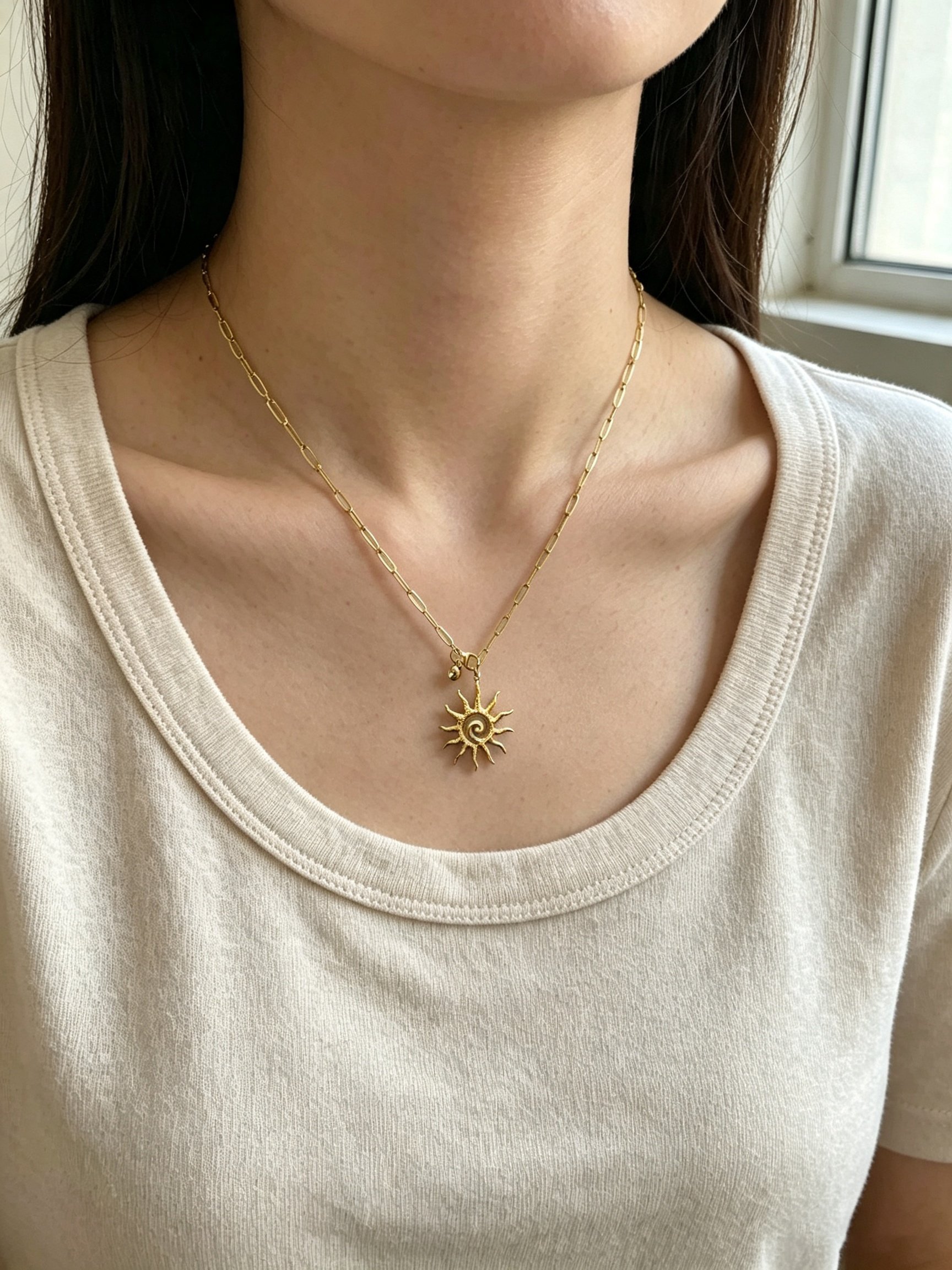 Gold Solid Chain Necklace