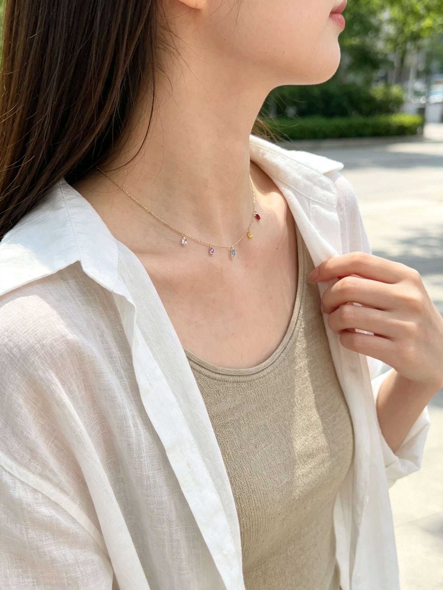 Gold Solid Chain Necklace
