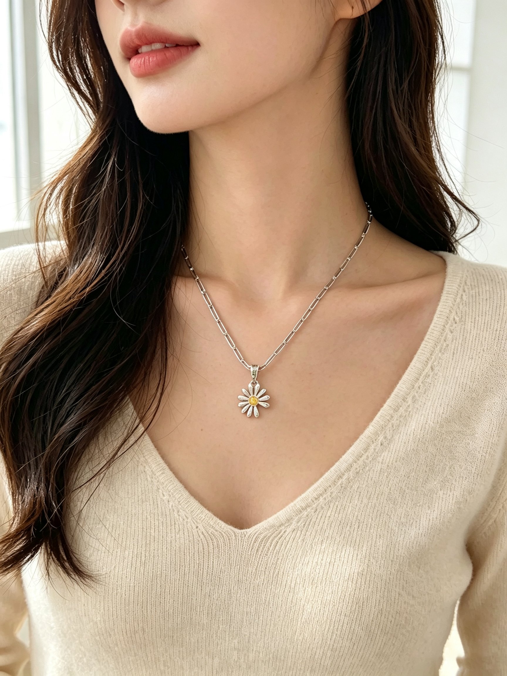 Silver Printed Chain Necklace
