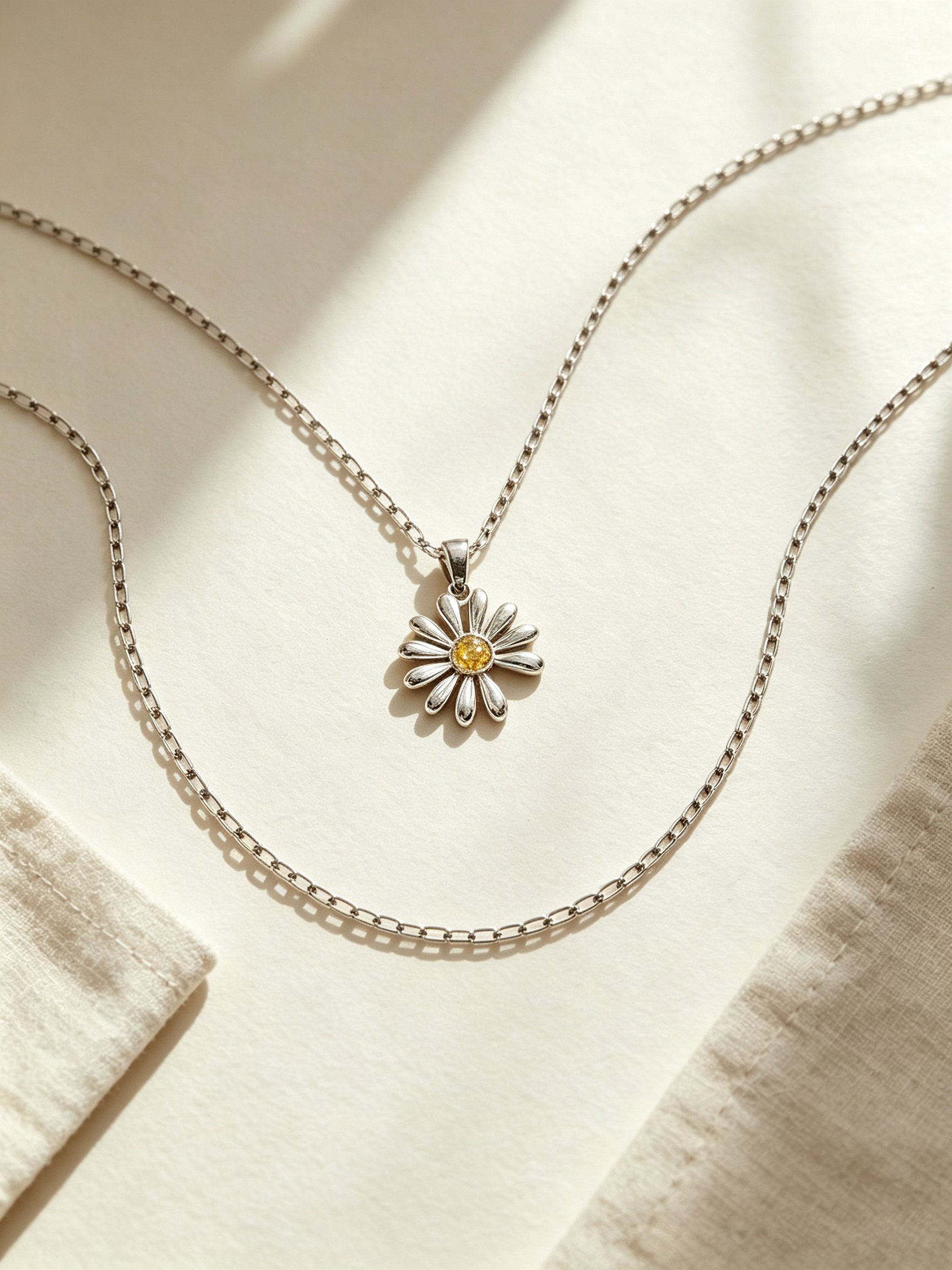 Silver Printed Chain Necklace