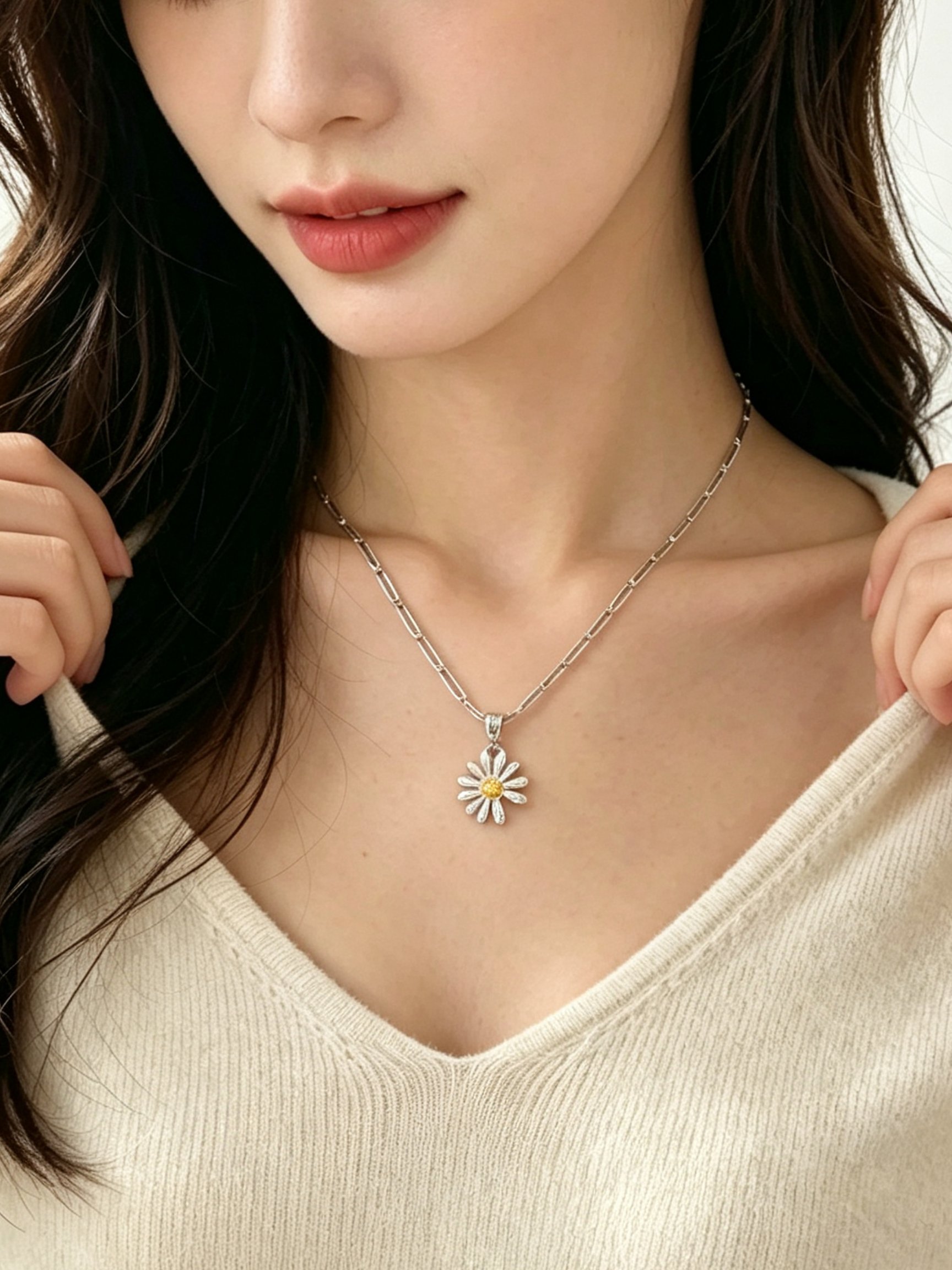 Silver Printed Chain Necklace