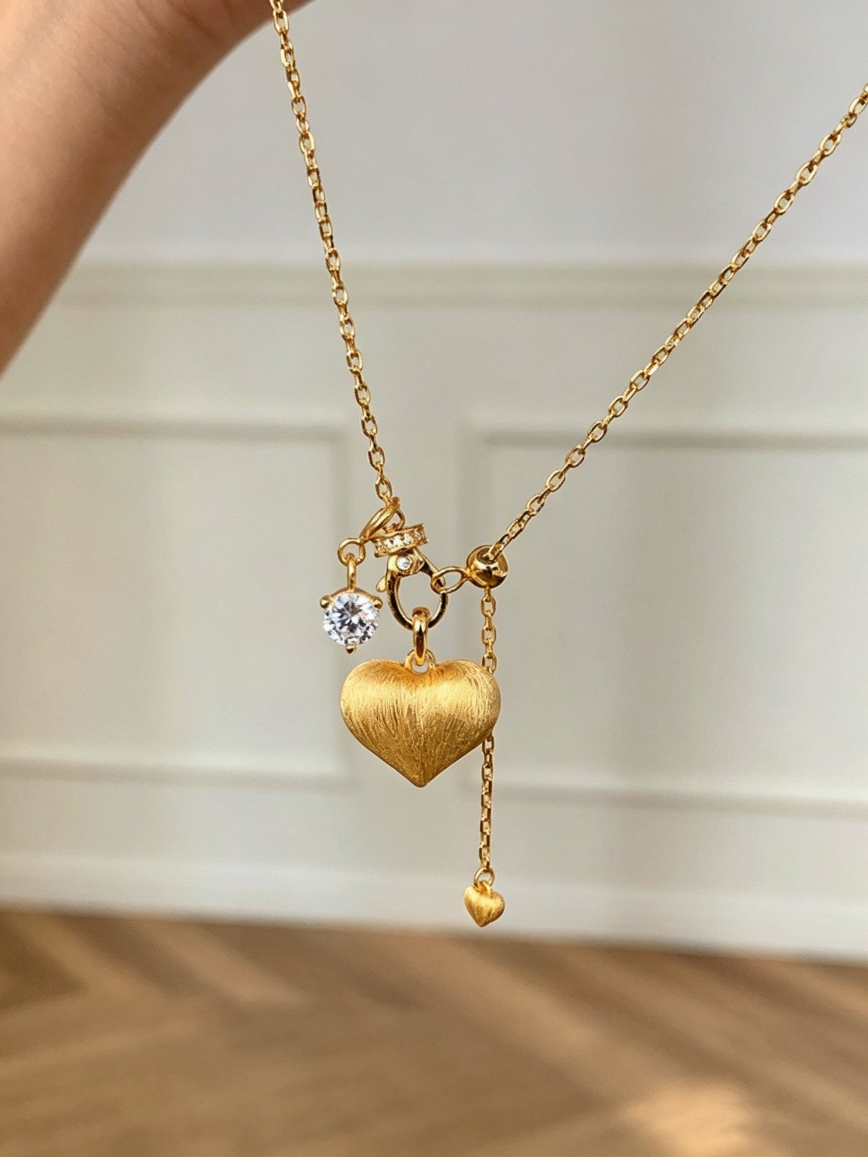 Gold Solid Pendant Necklace