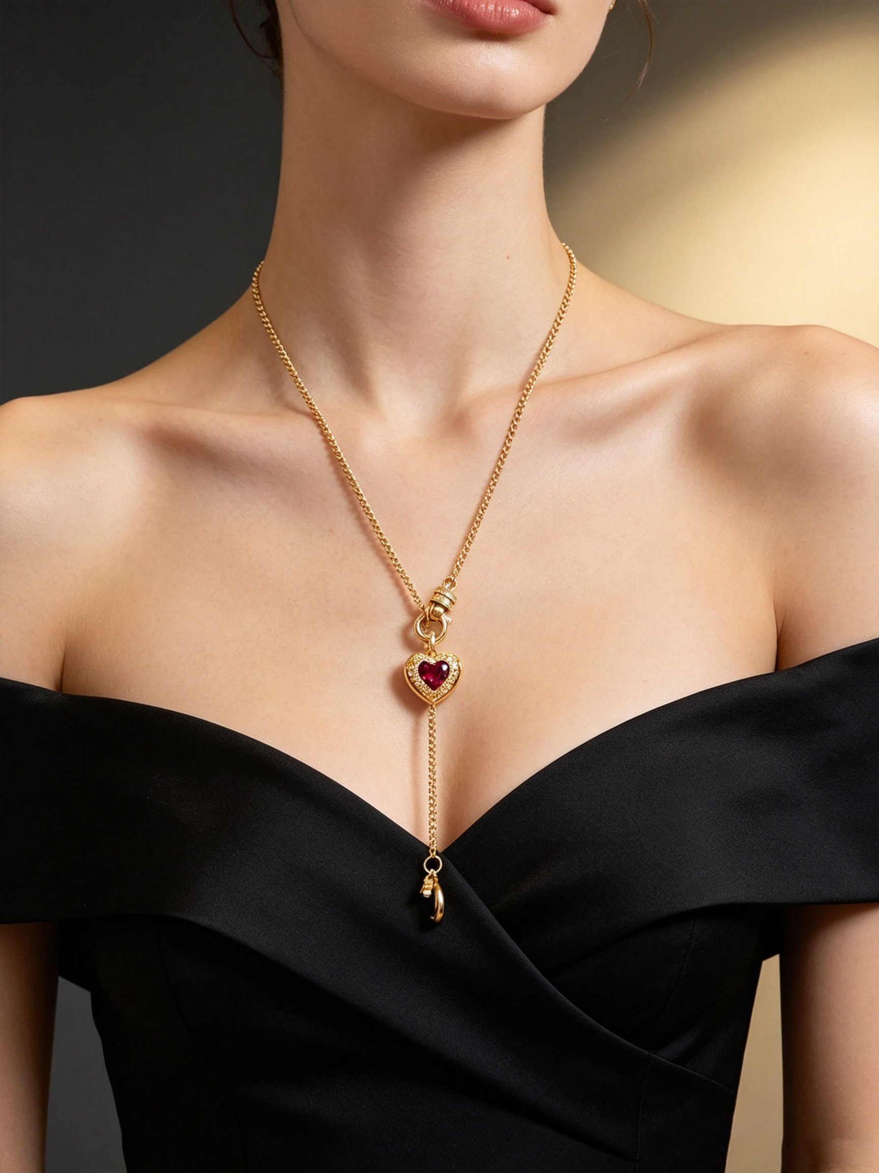 Gold Solid Pendant Necklace