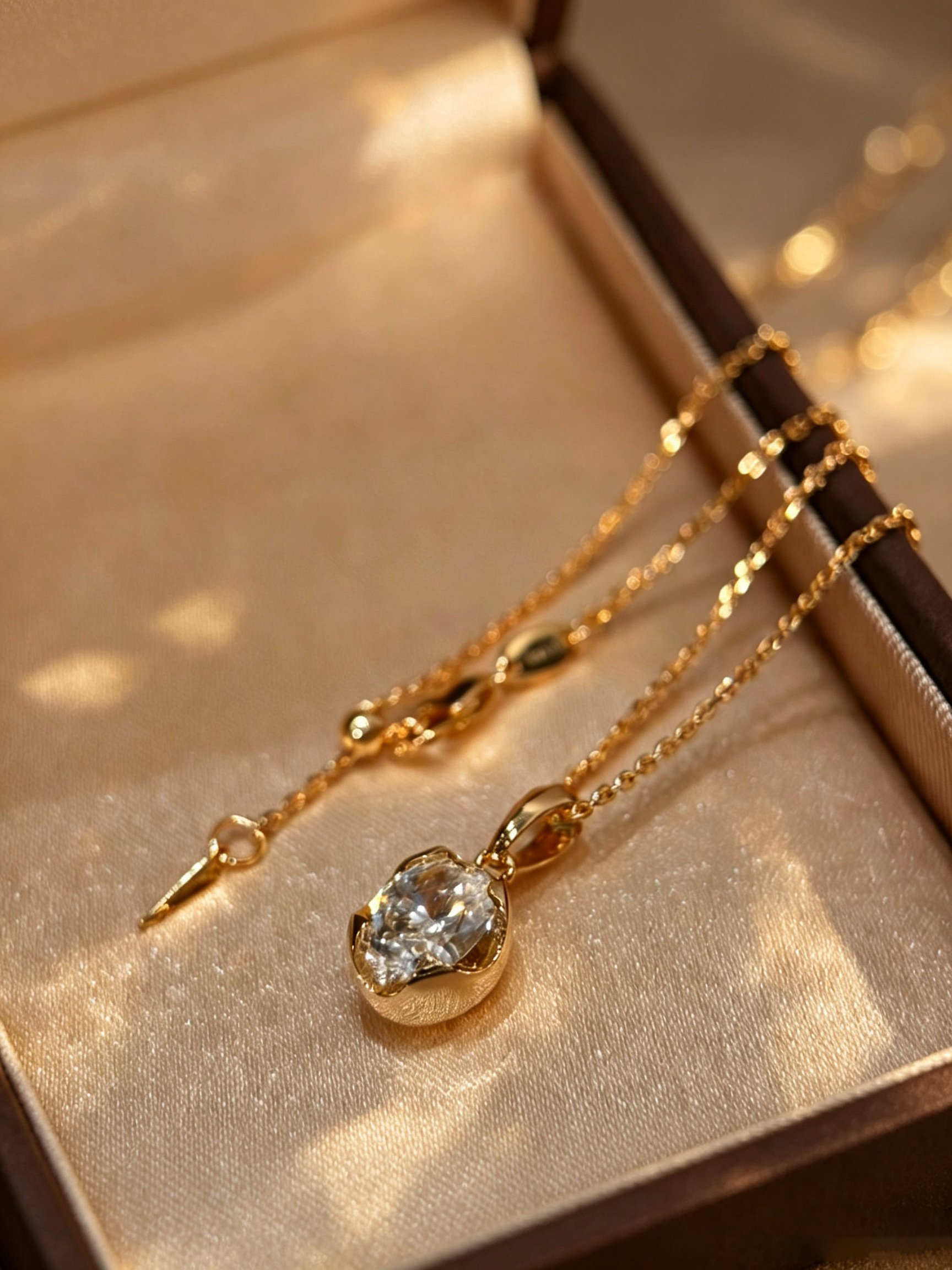 Gold Solid Pendant Necklace