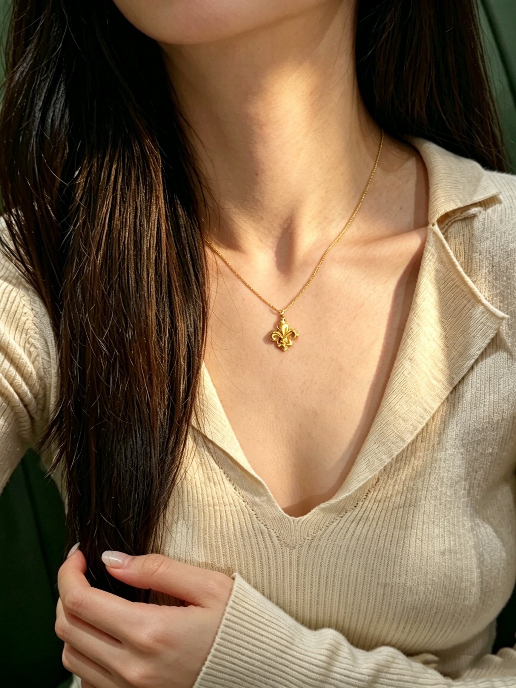 Gold Solid Pendant Necklace