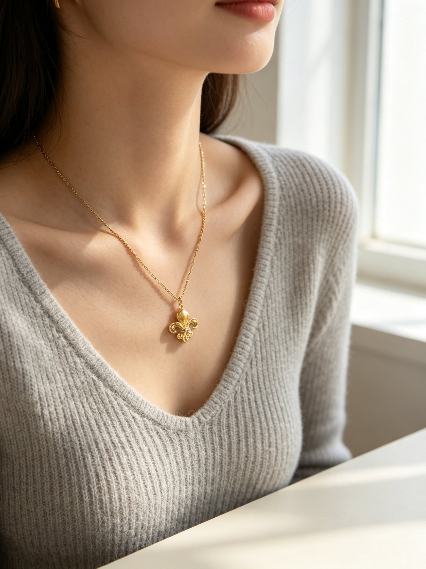 Gold Solid Pendant Necklace