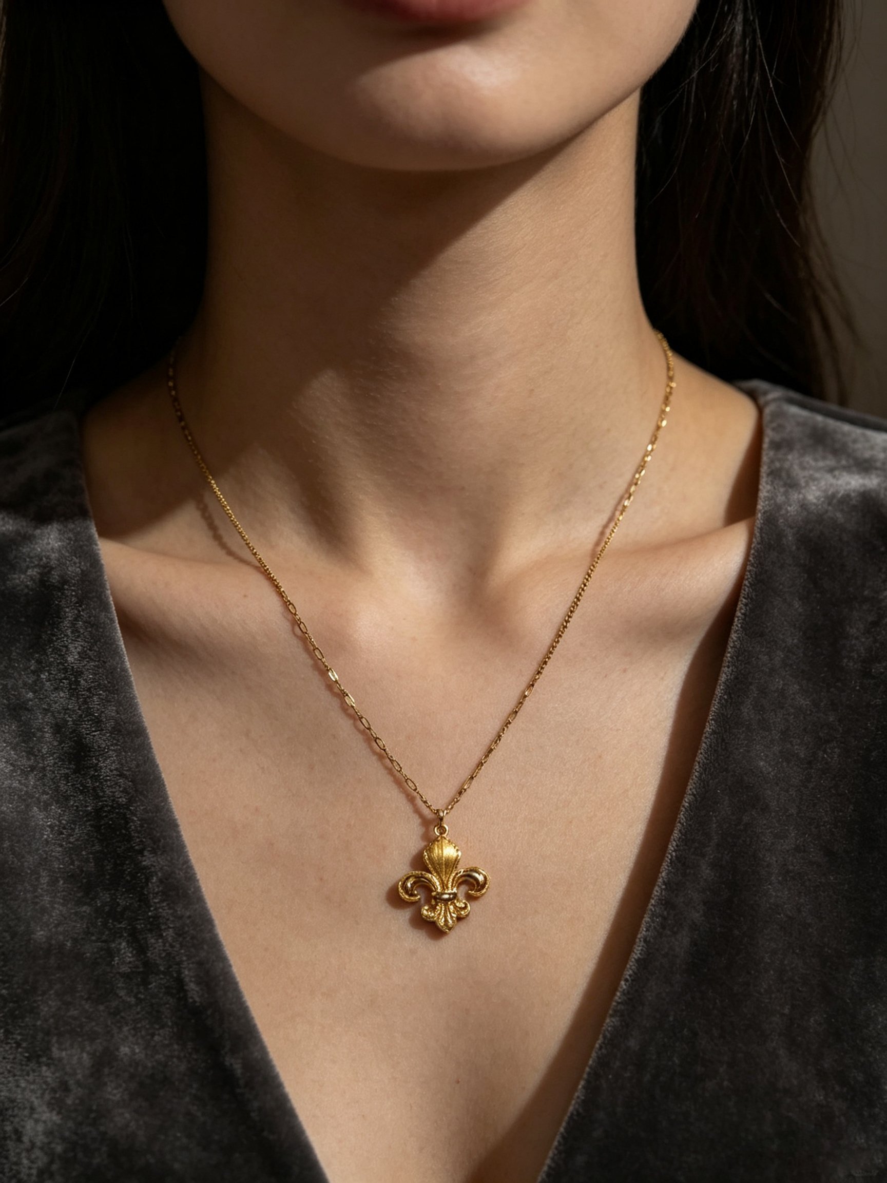 Gold Solid Pendant Necklace