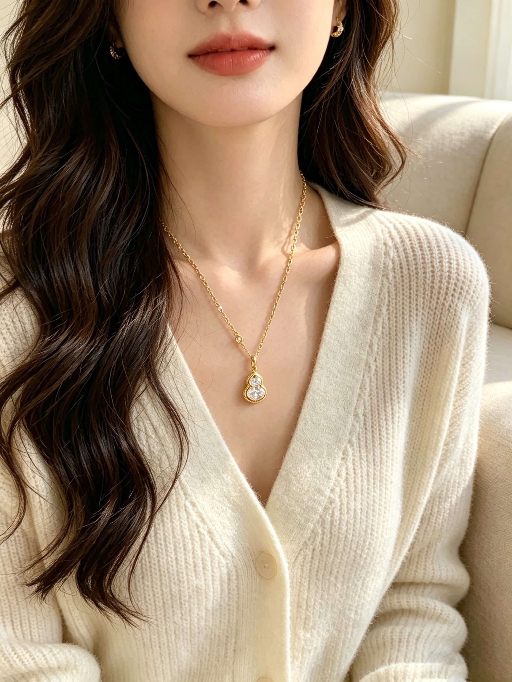Gold Solid Pendant Necklace