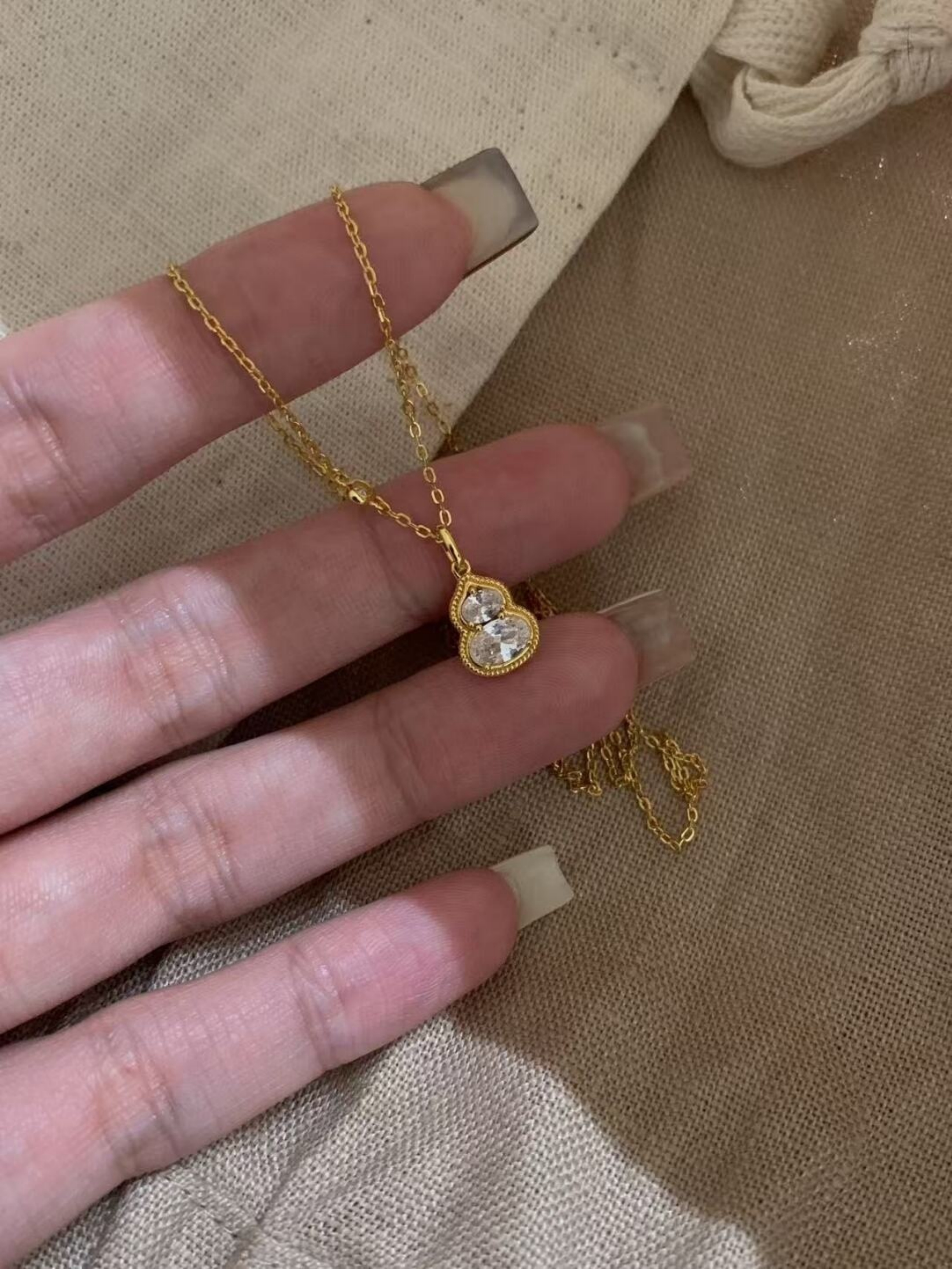 Gold Solid Pendant Necklace