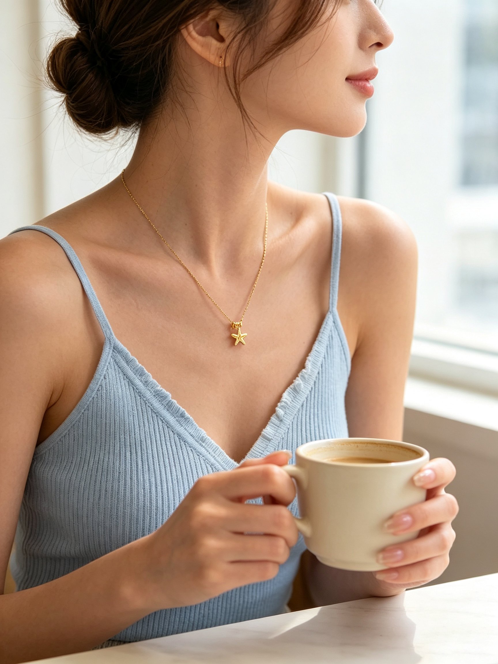 Gold Solid Chain Necklace