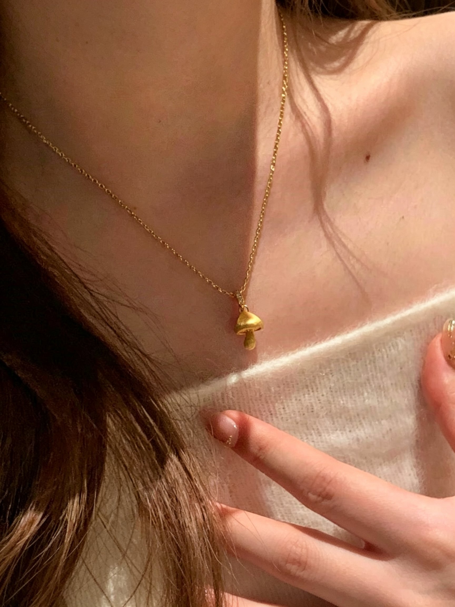 Gold Solid Pendant Necklace
