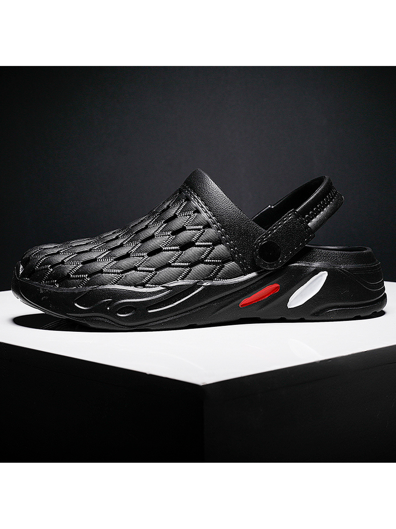 Men Black Comfort Plain Clogs