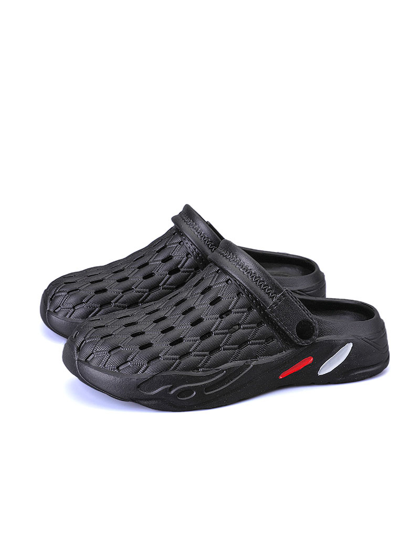 Men Black Comfort Plain Clogs