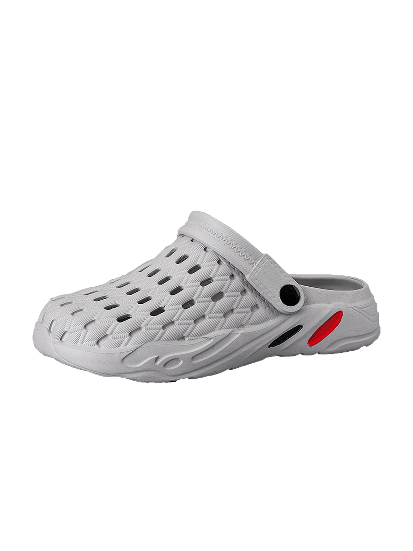 Men Grey Ventilated Comfort Plain Clogs